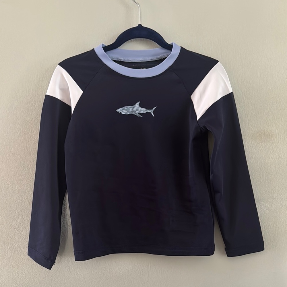 Janie and Jack Navy and White Kids Swim Rashguard
